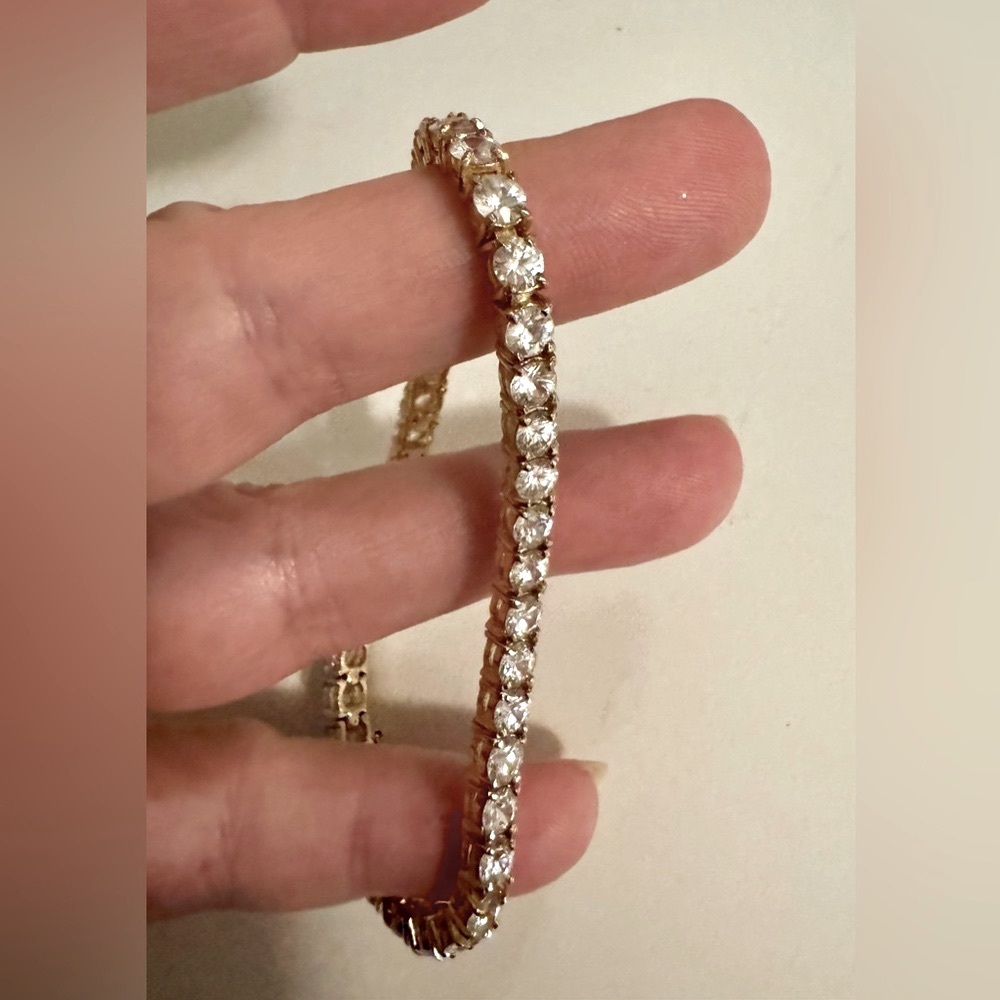 COPY - 925 Silver Tennis bracelet 7,5 inches long yellow with gemstones